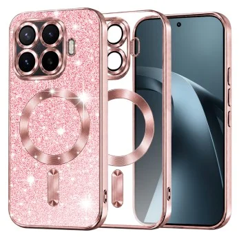Калъф за телефон за Xiaomi 17T Pro Luxury Glitter MagSafe - Techsuit - Розово злато