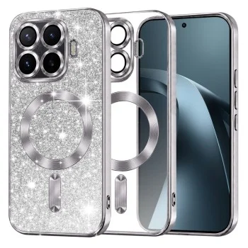 Калъф за телефон за Xiaomi 17T Pro Luxury Glitter MagSafe - Techsuit - Сребрист