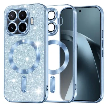 Калъф за телефон за Xiaomi 17T Pro Luxury Glitter MagSafe - Techsuit - Светлосин