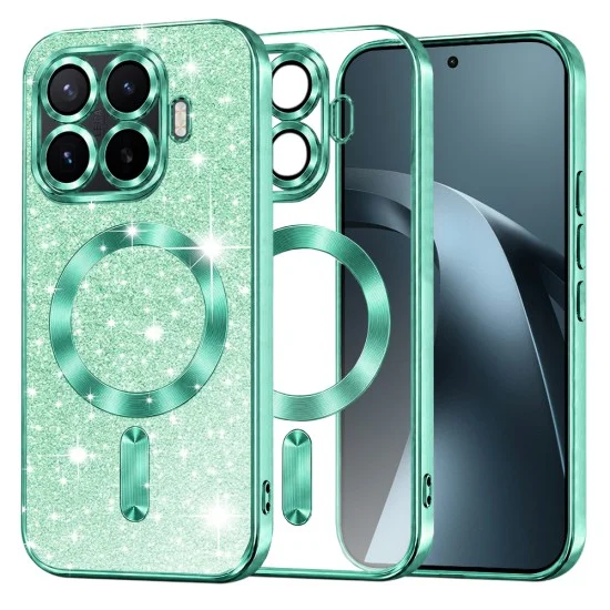 Калъф за телефон за Xiaomi 17T Pro Luxury Glitter MagSafe - Techsuit - Светлозелен