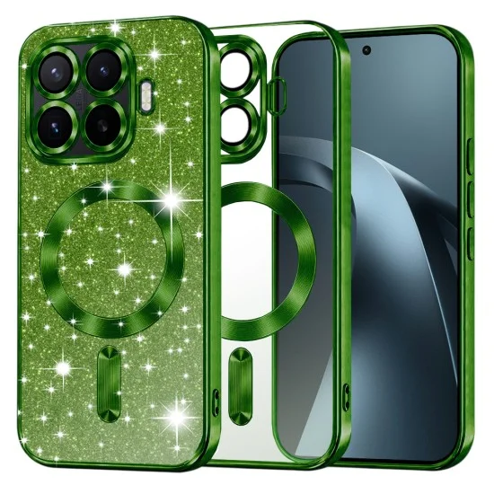 Калъф за телефон за Xiaomi 17T Pro Luxury Glitter MagSafe - Techsuit - Тъмнозелен
