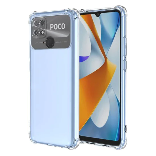 Калъф за телефон Xiaomi Poco C40 – Techsuit Shockproof Clear Silicone – Clear