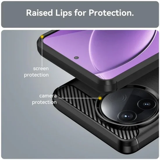 Калъф за телефон Xiaomi Poco F7 Pro – Techsuit Carbon Silicone – Черен
