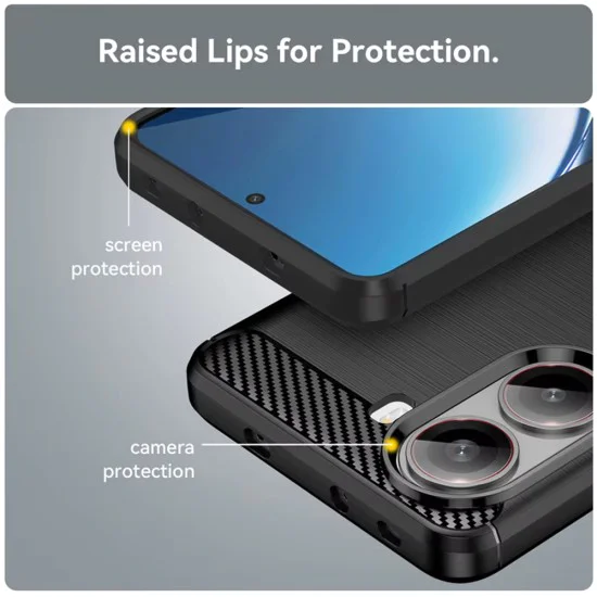 Калъф за телефон Xiaomi Poco X7 Pro – Techsuit Carbon Silicone – Черен
