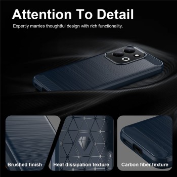 Калъф за телефон за Xiaomi Redmi 17 4G / Redmi 17 5G Carbon Silicone - Techsuit - Син