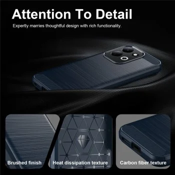 Калъф за телефон за Xiaomi Redmi 17 4G / Redmi 17 5G Carbon Silicone - Techsuit - Син
