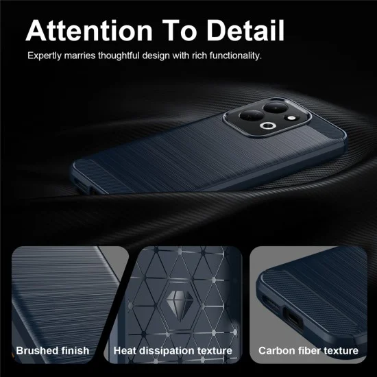Калъф за телефон за Xiaomi Redmi 17 4G / Redmi 17 5G Carbon Silicone - Techsuit - Син