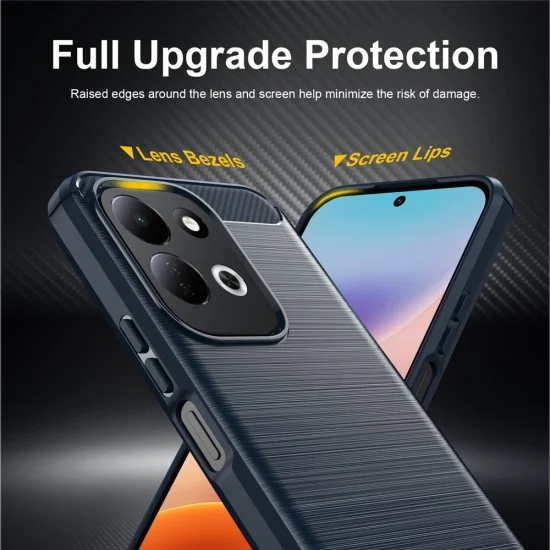 Калъф за телефон за Xiaomi Redmi 17 4G / Redmi 17 5G Carbon Silicone - Techsuit - Син