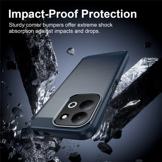 Калъф за телефон за Xiaomi Redmi 17 4G / Redmi 17 5G Carbon Silicone - Techsuit - Син