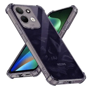 Калъф за телефон за Xiaomi Redmi 17 4G / Redmi 17 5G Shockproof Clear Silicone - Techsuit - Опушено черен