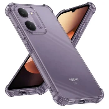 Калъф за телефон за Xiaomi Redmi 17C 5G Shockproof Clear Silicone - Techsuit - Опушено черен
