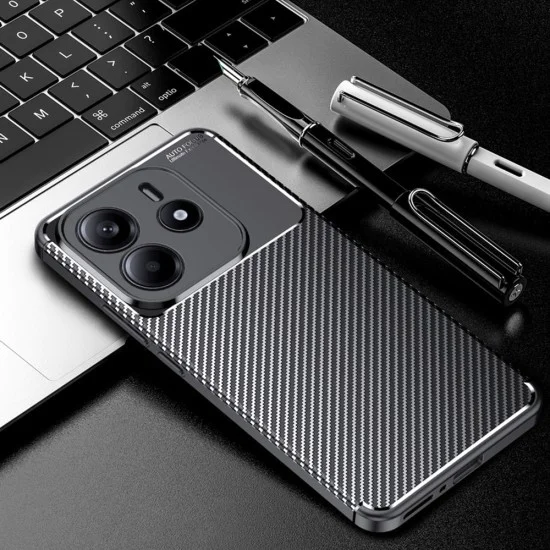 Калъф за телефон Xiaomi Redmi Note 14 4G – Techsuit CarbonFiber – Черен
