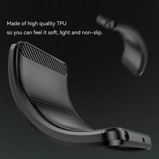 Калъф за телефон Xiaomi Redmi Note 14 Pro 4G / Poco F7 – Techsuit Carbon Silicone – Черен