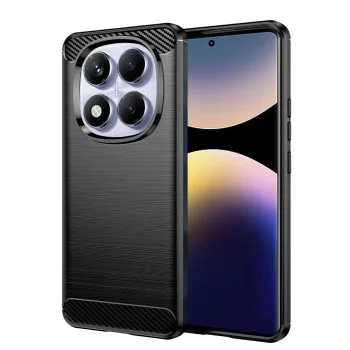 Калъф за телефон Xiaomi Redmi Note 14 Pro 4G / Poco F7 – Techsuit Carbon Silicone – Черен