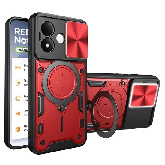 Калъф за телефон за Xiaomi Redmi Note 17 4G / Redmi Note 17 5G CamGuard Pro - Techsuit - Червен