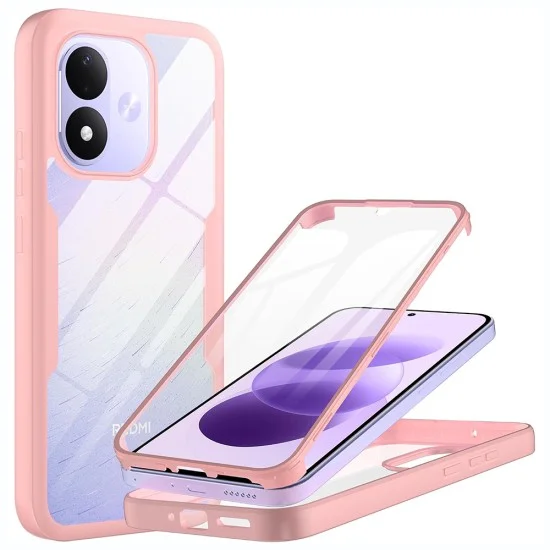 Калъф за телефон за Xiaomi Redmi Note 17 4G / Redmi Note 17 5G ColorVerse 360 Series с протектор за дисплей - Techsuit - Розов