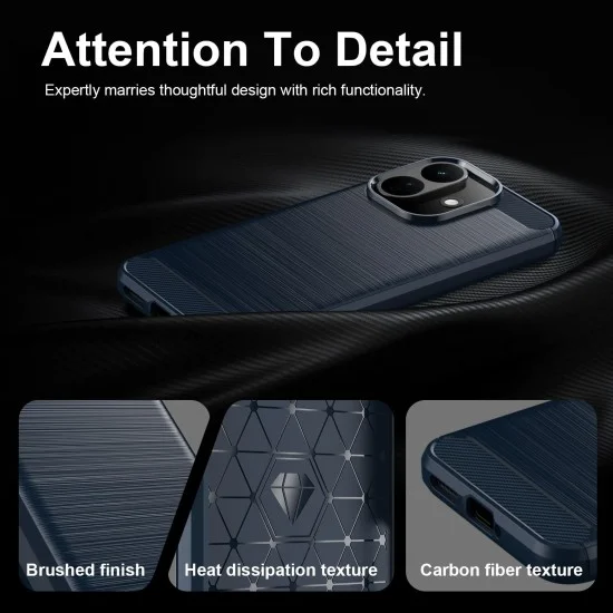 Калъф за телефон за Xiaomi Redmi Note 17 Pro 5G Carbon Silicone - Techsuit - Син