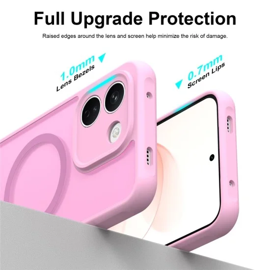 Калъф за телефон за Xiaomi Redmi Note 17 Pro 5G HaloFrost II MagSafe - Techsuit - Розов