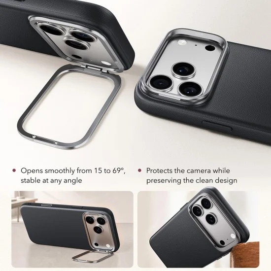 Калъф за телефон за iPhone 18 Pro Max / iPhone 17 Pro Max Atelier Magnetic Kickstand - ESR - Черен