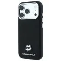 Калъф за телефон за iPhone 18 Pro Max / iPhone 17 Pro Max Grained Leather C Head Metal MagSafe (KLHMP18X6PSCHLK) - Karl Lagerfeld - Черен