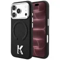 Калъф за телефон за iPhone 18 Pro Max / iPhone 17 Pro Max Grained Leather Embossed Ring MagSafe (KLHMP18X6PWBKECK) - Karl Lagerfeld - Черен