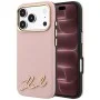 Калъф за телефон за iPhone 18 Pro Max / iPhone 17 Pro Max Grained Leather Resin Sign Logo MagSafe (KLHMP18X6PWKSRSP) - Karl Lagerfeld - Розов