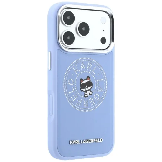 Калъф за телефон за iPhone 18 Pro Max / iPhone 17 Pro Max Leather Point & C Sketch MagSafe (KLHMP18X6PCCPRB) - Karl Lagerfeld - Светлосин
