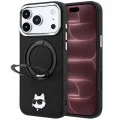 Калъф за телефон за iPhone 18 Pro Max / iPhone 17 Pro Max Leather Ring Stand 360 C Pin MagSafe (KLHMP18XPSRSCHHK) - Karl Lagerfeld - Черен