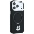 Калъф за телефон за iPhone 18 Pro Max / iPhone 17 Pro Max Leather Ring Stand 360 C Pin MagSafe (KLHMP18XPSRSCHHK) - Karl Lagerfeld - Черен