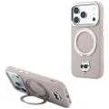 Калъф за телефон за iPhone 18 Pro Max / iPhone 17 Pro Max Leather Ring Stand 360 C Pin MagSafe (KLHMP18XPSRSCHHP) - Karl Lagerfeld - Розов