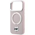 Калъф за телефон за iPhone 18 Pro Max / iPhone 17 Pro Max Leather Ring Stand 360 C Pin MagSafe (KLHMP18XPSRSCHHP) - Karl Lagerfeld - Розов