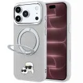 Калъф за телефон за iPhone 18 Pro Max / iPhone 17 Pro Max Leather Ring Stand 360 KC Pin MagSafe (KLHMP18XPSRSKCHG) - Karl Lagerfeld - Сив