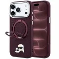 Калъф за телефон за iPhone 18 Pro Max / iPhone 17 Pro Max Leather Ring Stand 360 KC Pin MagSafe (KLHMP18XPSRSKCHR) - Karl Lagerfeld - Бордо
