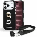 Калъф за телефон за iPhone 18 Pro Max / iPhone 17 Pro Max Saffiano K&C Heads Pins Logo Crossbody (KLHCP18XPSWFDHPSK) - Karl Lagerfeld - Черен