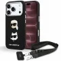 Калъф за телефон за iPhone 18 Pro Max / iPhone 17 Pro Max Saffiano K&C Heads Pins Logo Crossbody (KLHCP18XPSWFDHPSK) - Karl Lagerfeld - Черен