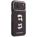 Калъф за телефон за iPhone 18 Pro Max / iPhone 17 Pro Max Saffiano K&C Heads Pins Logo Crossbody (KLHCP18XPSWFDHPSR) - Karl Lagerfeld - Бордо