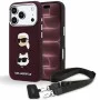 Калъф за телефон за iPhone 18 Pro Max / iPhone 17 Pro Max Saffiano K&C Heads Pins Logo Crossbody (KLHCP18XPSWFDHPSR) - Karl Lagerfeld - Бордо