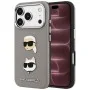 Калъф за телефон за iPhone 18 Pro Max / iPhone 17 Pro Max Saffiano with K&C Heads Pins and Logo (KLHCP18XPSWFDHPG) - Karl Lagerfeld - Сив
