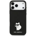 Калъф за телефон за iPhone 18 Pro Max / iPhone 17 Pro Max Silicone Choupette Metal Pin (KLHCP18XSMHCNPK) - Karl Lagerfeld - Черен