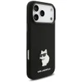 Калъф за телефон за iPhone 18 Pro Max / iPhone 17 Pro Max Silicone Choupette Metal Pin (KLHCP18XSMHCNPK) - Karl Lagerfeld - Черен