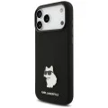 Калъф за телефон за iPhone 18 Pro Max / iPhone 17 Pro Max Silicone Choupette Metal Pin (KLHCP18XSMHCNPK) - Karl Lagerfeld - Черен