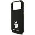 Калъф за телефон за iPhone 18 Pro Max / iPhone 17 Pro Max Silicone Choupette Metal Pin (KLHCP18XSMHCNPK) - Karl Lagerfeld - Черен