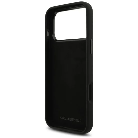 Калъф за телефон за iPhone 18 Pro Max / iPhone 17 Pro Max Silicone Choupette Metal Pin (KLHCP18XSMHCNPK) - Karl Lagerfeld - Черен