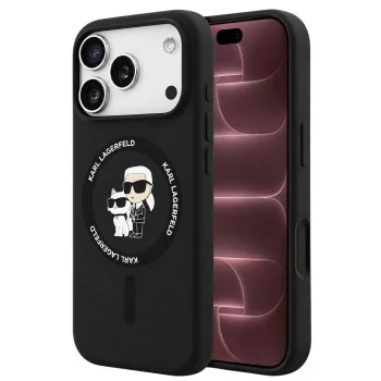 Калъф за телефон за iPhone 18 Pro Max / iPhone 17 Pro Max Silicone KC Body Ring MagSafe (KLHMP18XSCMKCRHK) - Karl Lagerfeld - Черен