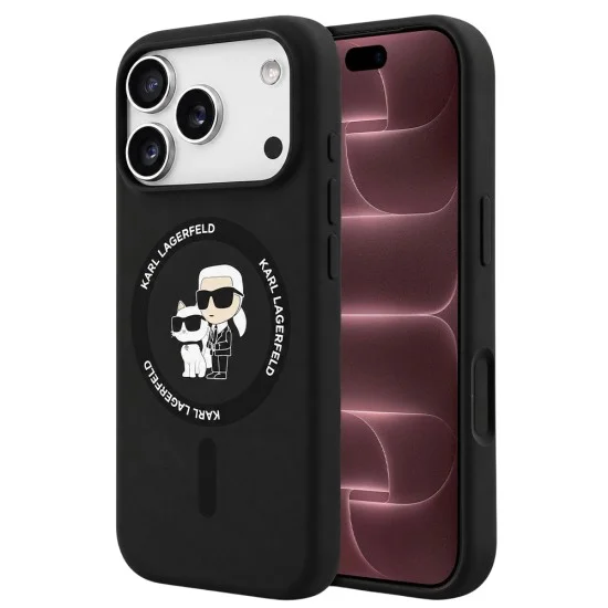 Калъф за телефон за iPhone 18 Pro Max / iPhone 17 Pro Max Silicone KC Body Ring MagSafe (KLHMP18XSCMKCRHK) - Karl Lagerfeld - Черен