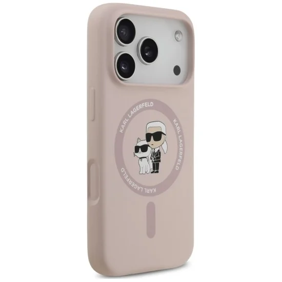 Калъф за телефон за iPhone 18 Pro Max / iPhone 17 Pro Max Silicone KC Body Ring MagSafe (KLHMP18XSCMKCRHP) - Karl Lagerfeld - Розов