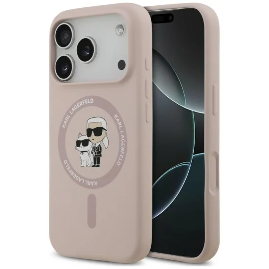 Калъф за телефон за iPhone 18 Pro Max / iPhone 17 Pro Max Silicone KC Body Ring MagSafe (KLHMP18XSCMKCRHP) - Karl Lagerfeld - Розов
