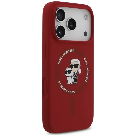 Калъф за телефон за iPhone 18 Pro Max / iPhone 17 Pro Max Silicone KC Body Ring MagSafe (KLHMP18XSCMKCRHR) - Karl Lagerfeld - Червен