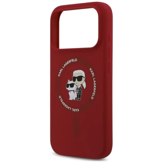 Калъф за телефон за iPhone 18 Pro Max / iPhone 17 Pro Max Silicone KC Body Ring MagSafe (KLHMP18XSCMKCRHR) - Karl Lagerfeld - Червен