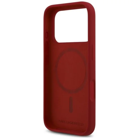 Калъф за телефон за iPhone 18 Pro Max / iPhone 17 Pro Max Silicone KC Body Ring MagSafe (KLHMP18XSCMKCRHR) - Karl Lagerfeld - Червен
